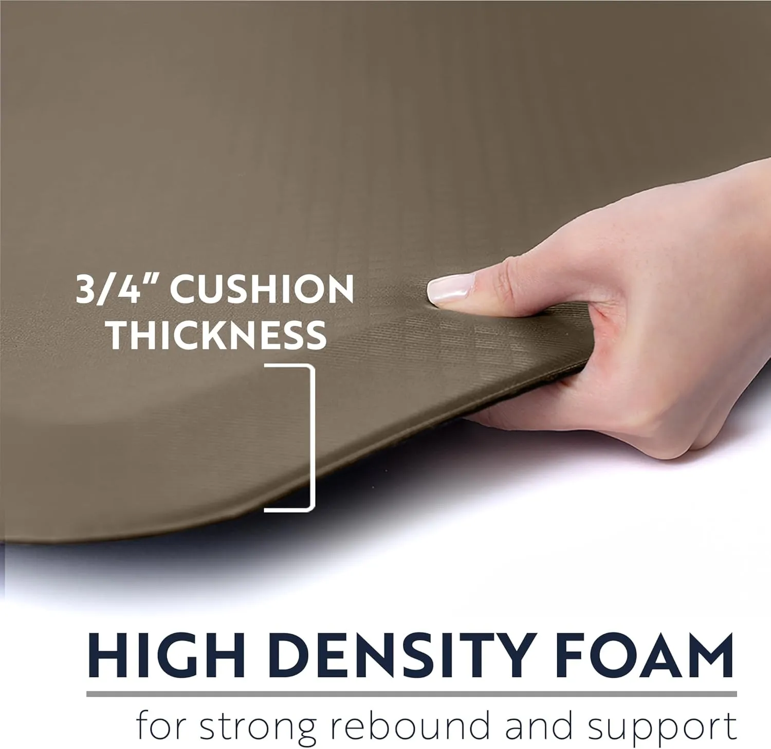 KANGAROO Thick Ergonomic Anti Fatigue Mats for Kitchen Floor, Cushioned Standing Office Desk Mat, Waterproof Scratch Resistant Topside, Supportive All Day Comfort Padded Foam Rugs, 20x32, Beige