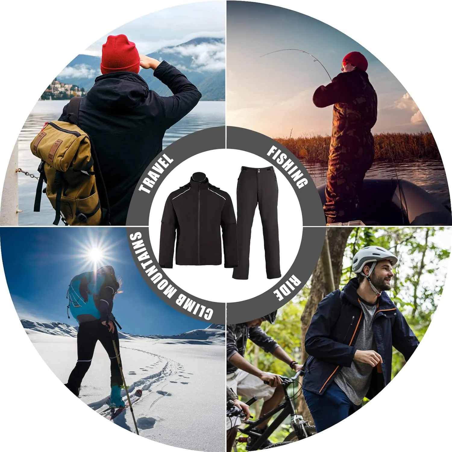 K.E.J. Golf Rain Jacket for Men Waterproof Raincoat Lightweight Jacket Golf Suit for Hiking Cycling Running Camping Traveling