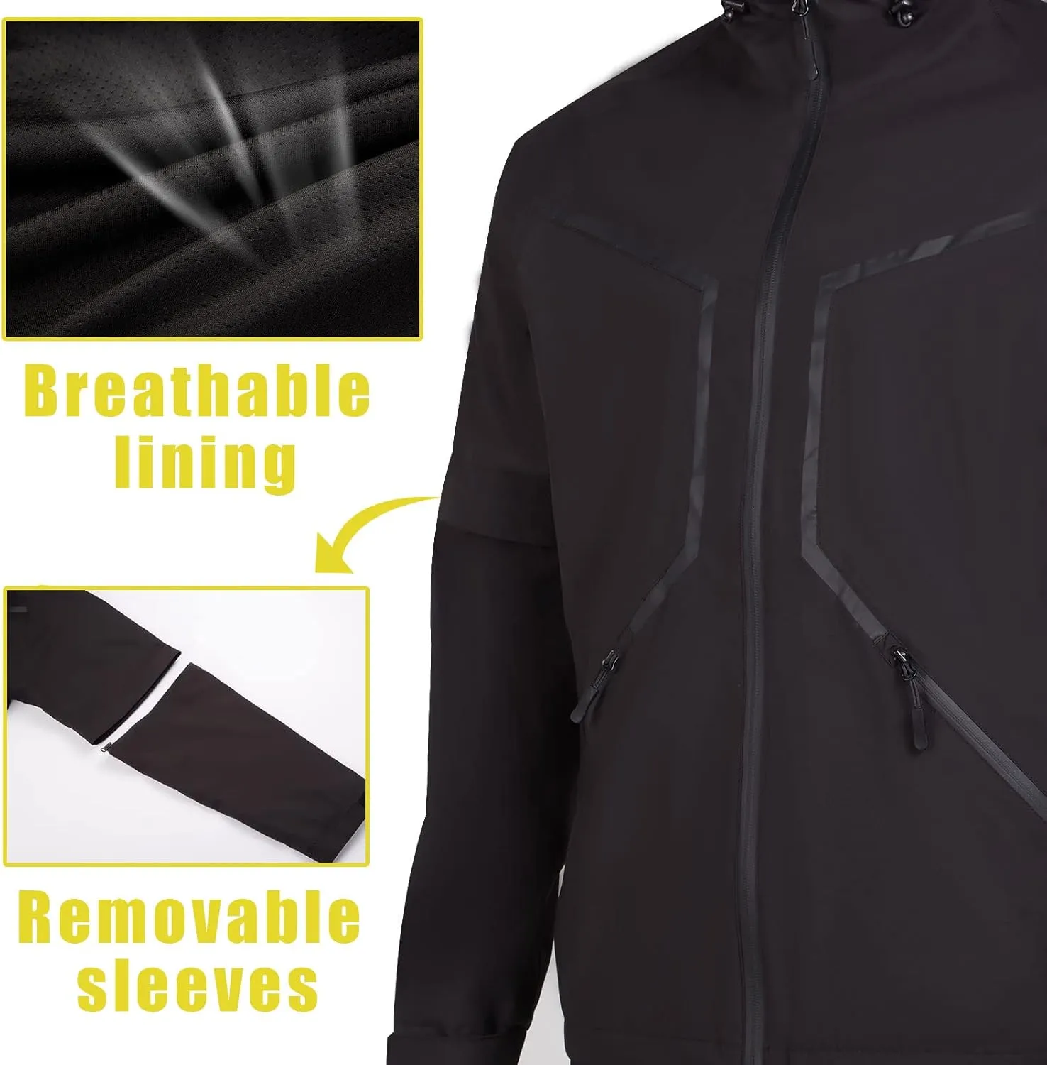 K.E.J. Golf Rain Jacket Waterproof Rain Suits for Men Performance Golf Rain Gear Lightweight Jacket and Pants for All Sports
