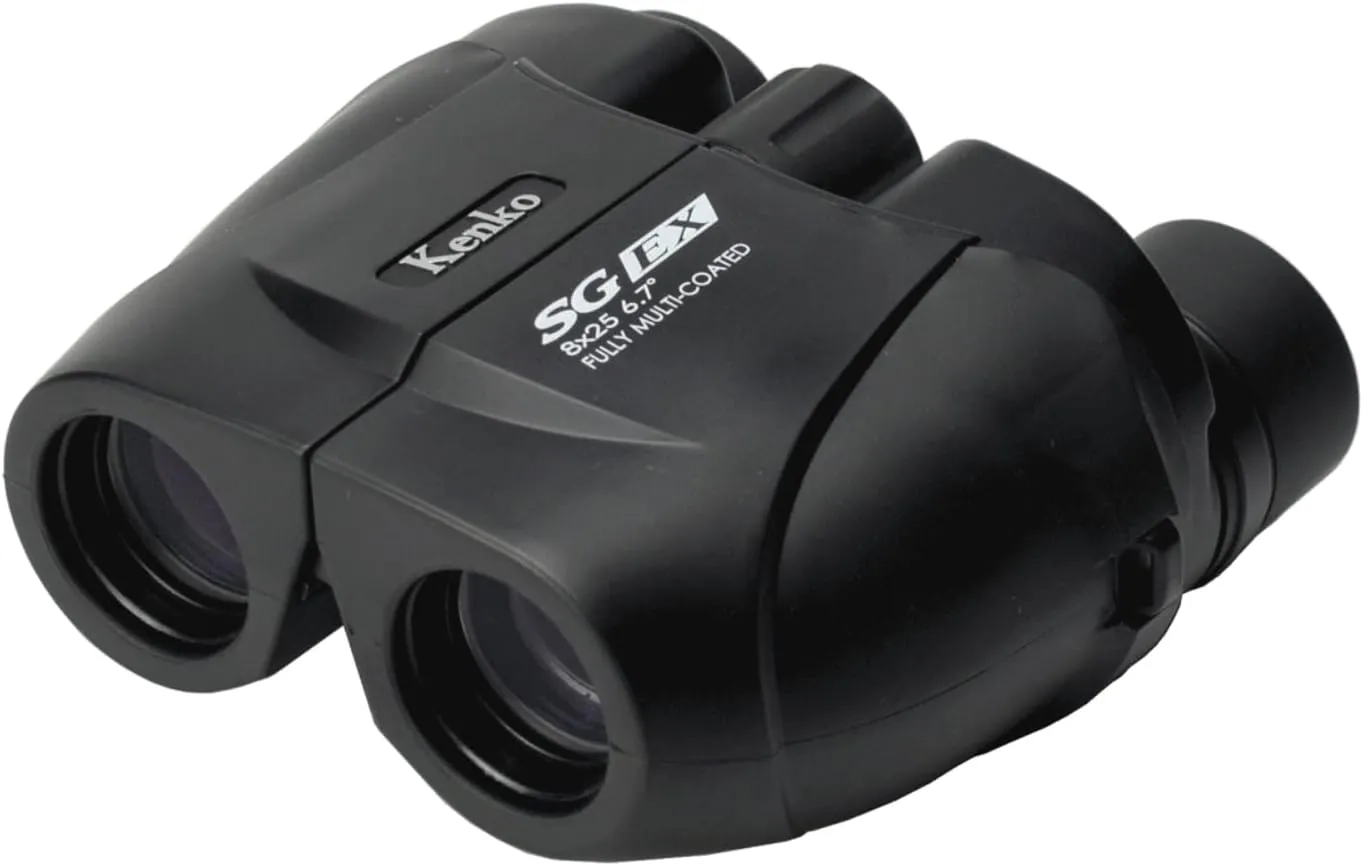 Kenko Binocular SG EX 8x25 WP, Porro Prism, Water Proof, Compact Design, for Outdoor and Bird Watching, Concert 512104
