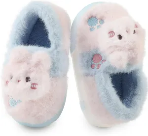 Kids Plush Warm Slippers for Girls Boys Toddlers Winter Fuzzy Indoor House Shoes