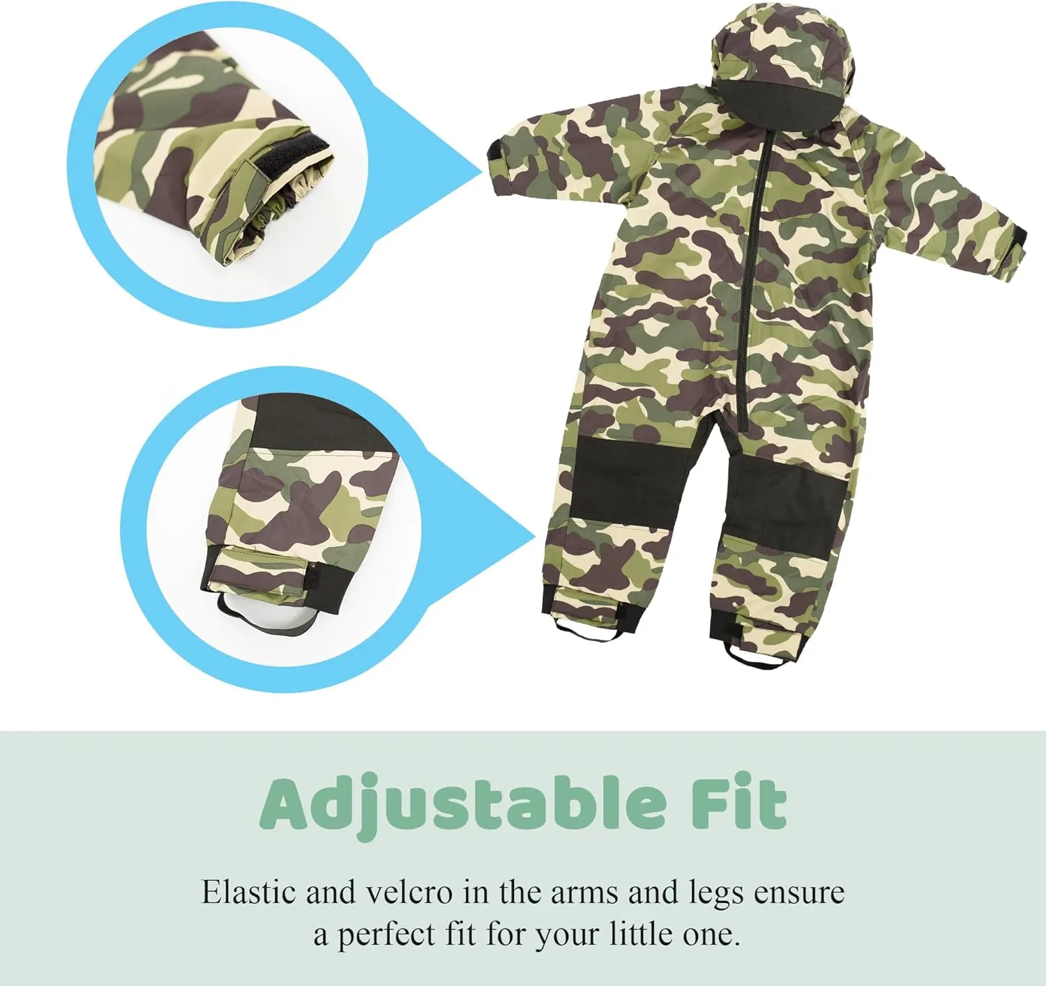 Kids Toddler Rain Suit - Muddy Buddy Waterproof Coverall One Piece Weather Resistant Baby Jacket