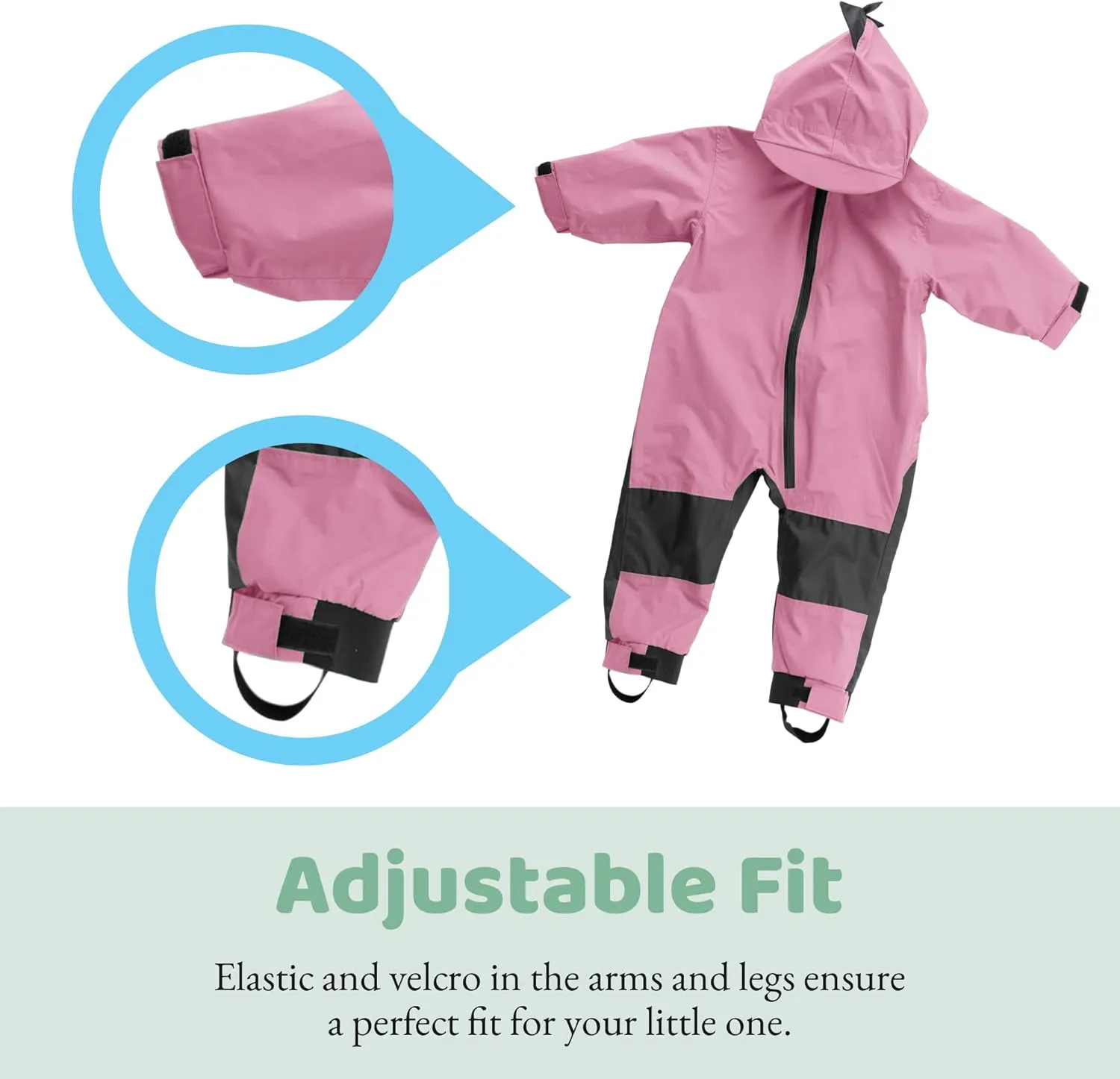 Kids Toddler Rain Suit - Muddy Buddy Waterproof Coverall One Piece Weather Resistant Baby Jacket
