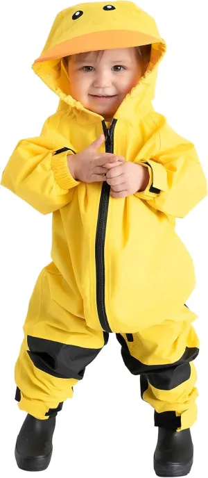 Kids Toddler Rain Suit - Muddy Buddy Waterproof Coverall One Piece Weather Resistant Baby Jacket