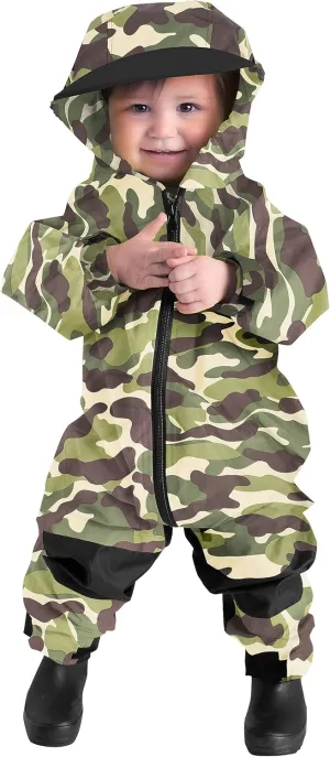 Kids Toddler Rain Suit - Muddy Buddy Waterproof Coverall One Piece Weather Resistant Baby Jacket