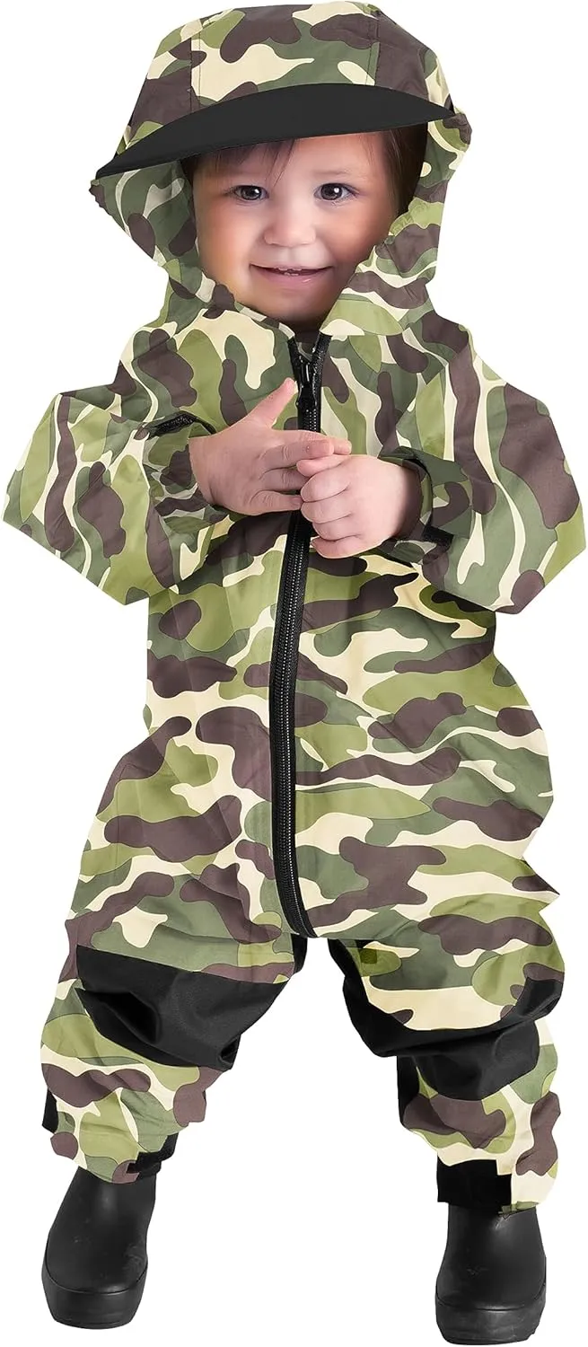 Kids Toddler Rain Suit - Muddy Buddy Waterproof Coverall One Piece Weather Resistant Baby Jacket