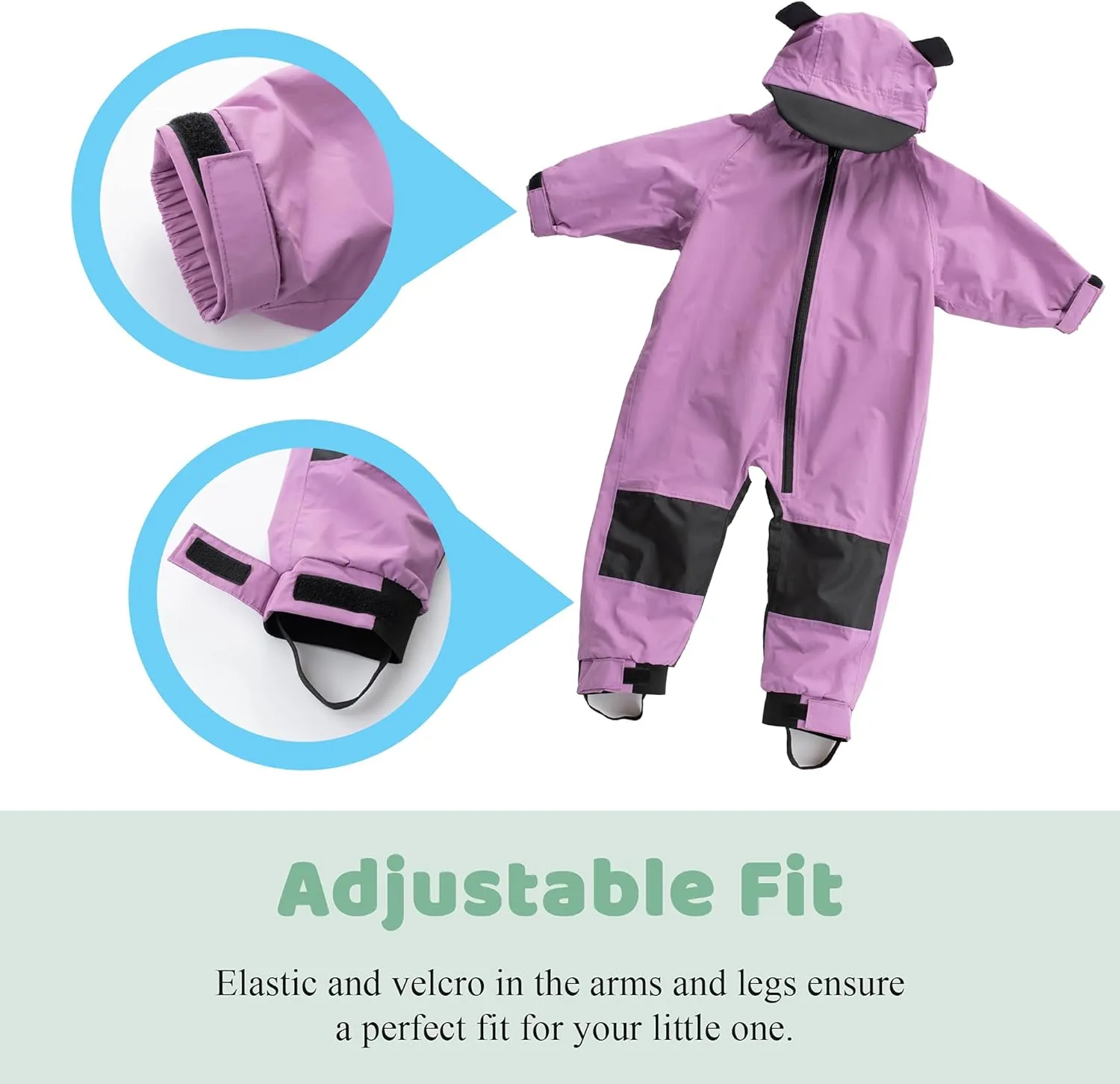 Kids Toddler Rain Suit - Muddy Buddy Waterproof Coverall One Piece Weather Resistant Baby Jacket