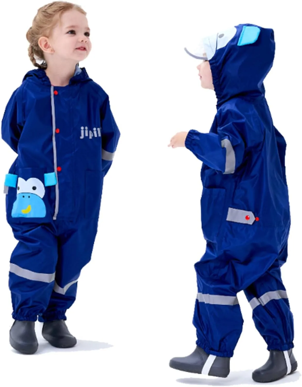 Kids Toddlers Rainsuit Boys Girls One Piece Rain Coat Waterproof Coverall Rain Suit