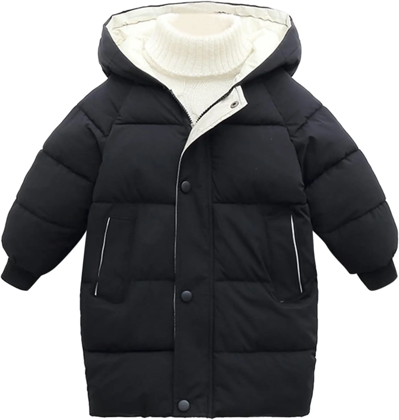 Kids Winter Coat Boys Girls Long Heavyweight Hooded Puffer Jacket Toddler Quilted Bubble Toddler Girl Winter Jacket Set