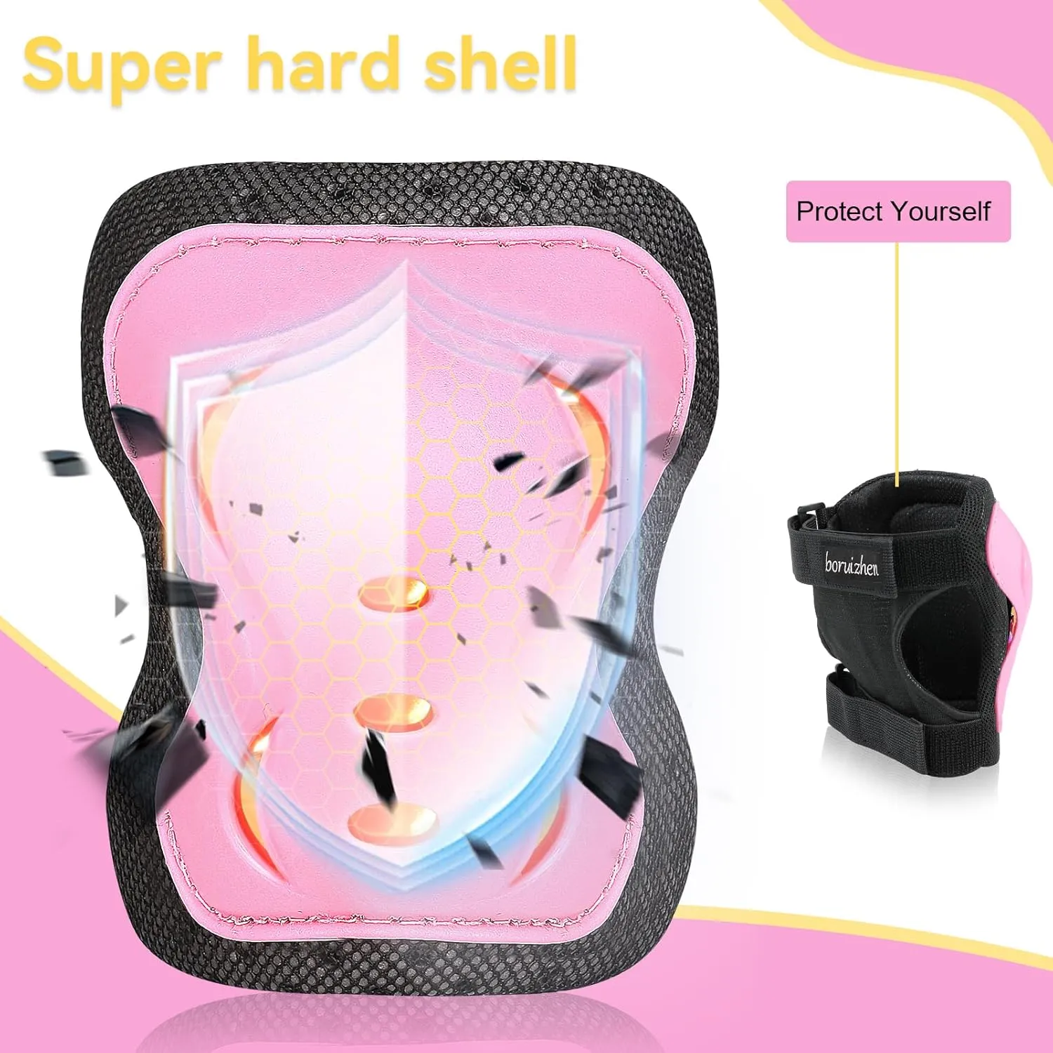 Kids/Adult/Youth Knee and Elbow Pads with Wrist Guards 3 in 1 Protective Gear Set for Skateboarding Cycling BMX Bike Scooter Skating Rollerblading Riding