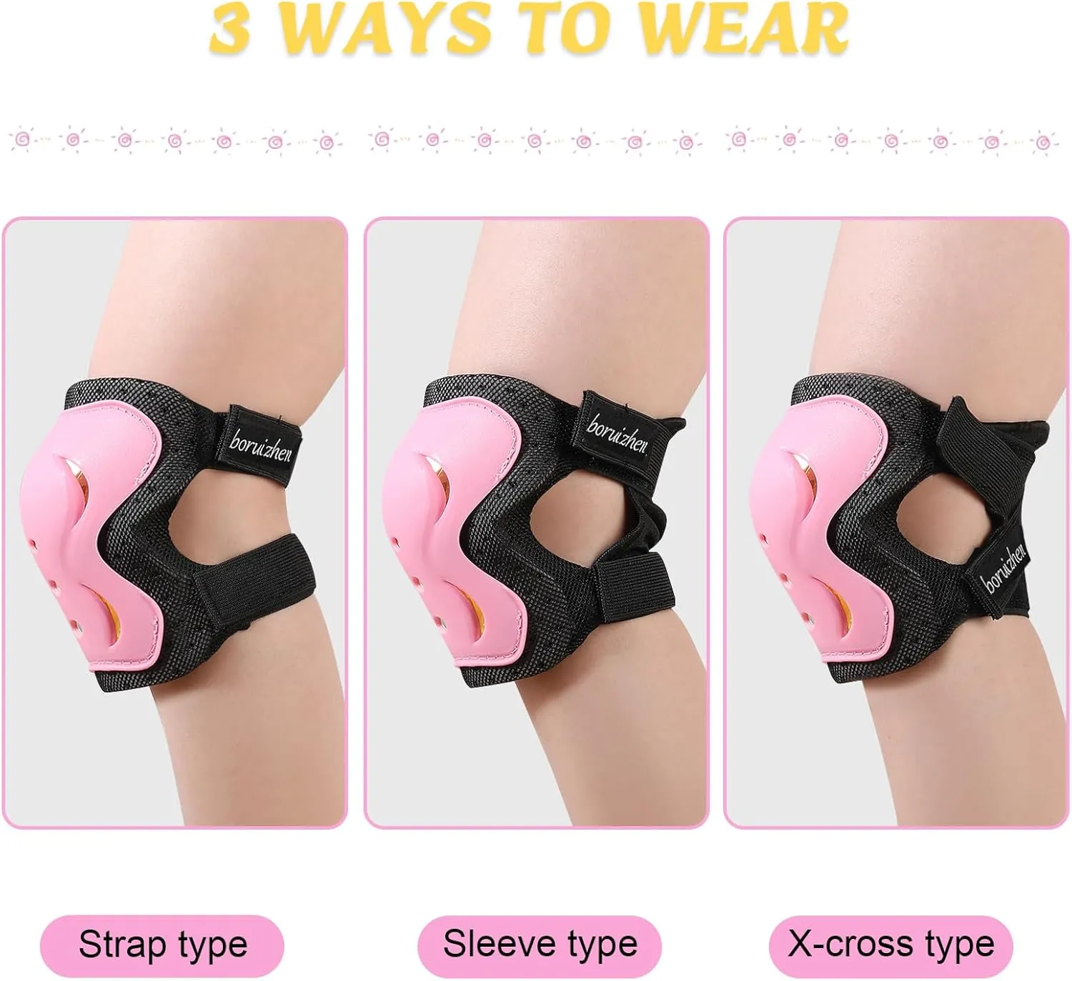 Kids/Adult/Youth Knee and Elbow Pads with Wrist Guards 3 in 1 Protective Gear Set for Skateboarding Cycling BMX Bike Scooter Skating Rollerblading Riding