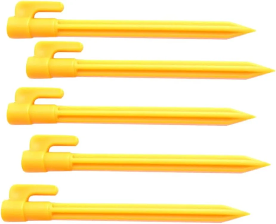 Kisangel 100 Pcs Abs Plastic Tent Stake Strong Ground Anchors for Canopy Tent Easy to Use