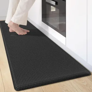 Kitchen Mats for Floor Cushioned Anti Fatigue, Runner Rug Waterproof, Memory Foam Padded for Standing, 17x59, Black