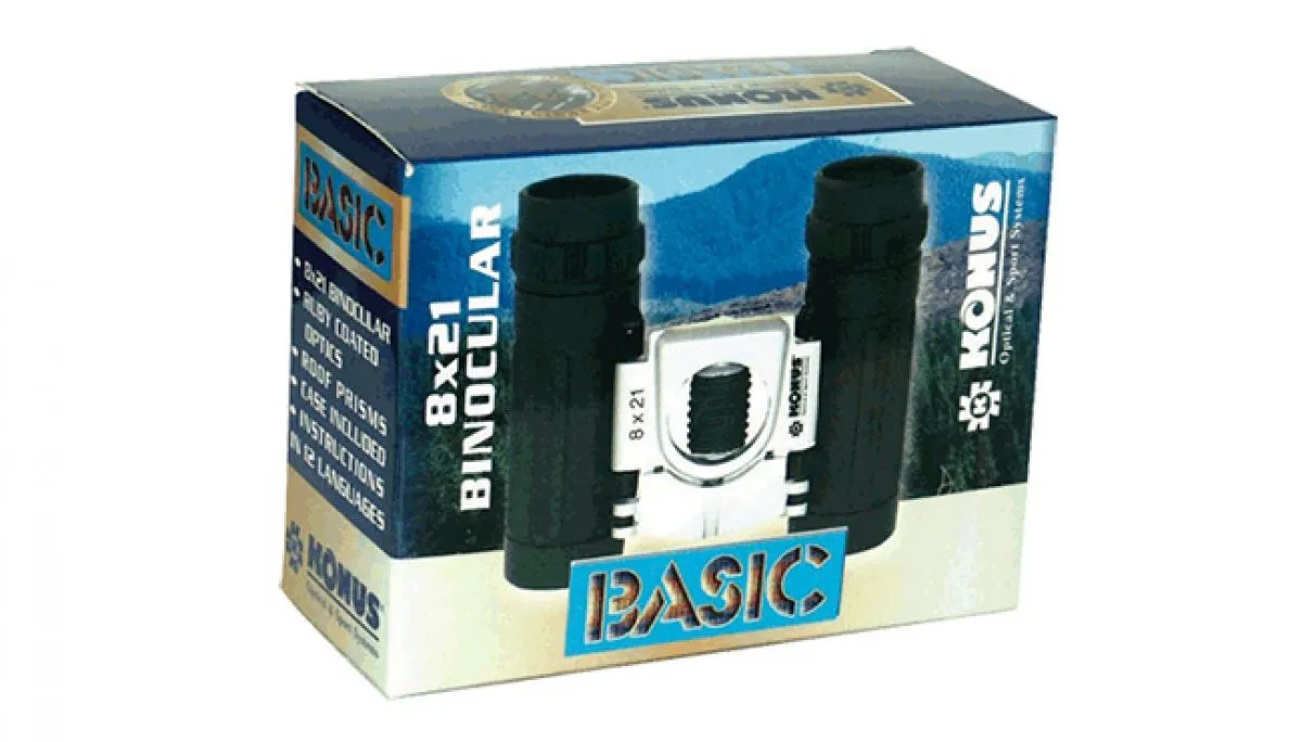 Konus 2007 BASIC 8x21 Compact Binocular (Ruby Coating)
