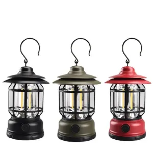 Lamp with Design Use & Waterproof Heavy reduction LED, Portable Knob Camping Charging for Emergency Adjustable Group discount Type-C & Retro Outdoor Lantern:
