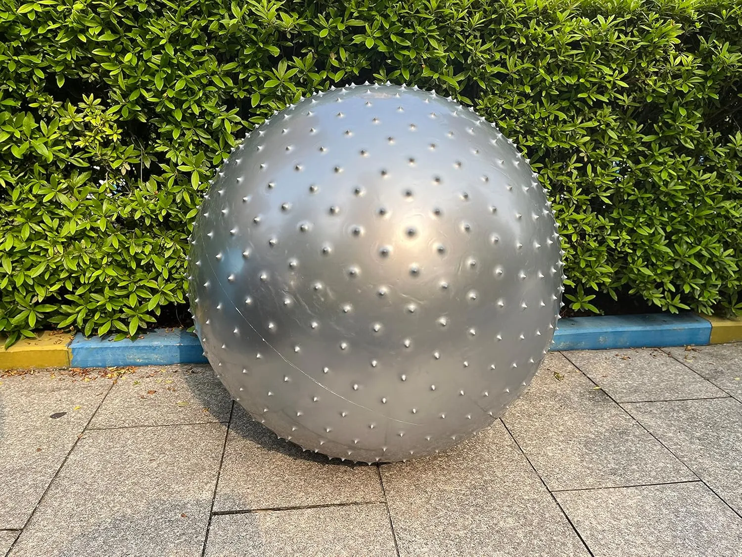 Large Sensory Massage Ball for Kids, 33.5" 85CM Bouncy Exercise Balls, Big Inflatable Balls with Tactile Spikes, Outdoor Play Yoga Balls, Large Beach Ball (2 Set Grey)