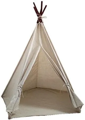 Laylala® Teepee Tent.India Teepee-Embroidery Elephant-Preassemble.5 Poles Design(Light Brown Color)