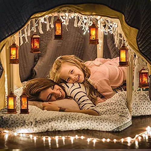 LED Decorative Candle Lantern Christmas Snow Globe Lantern Hanging Xmas Candle Holders for Home Decoration, Party Tabletop Desk Tree Ornament, Festival Gift for Boys Girl Kids Set of 4
