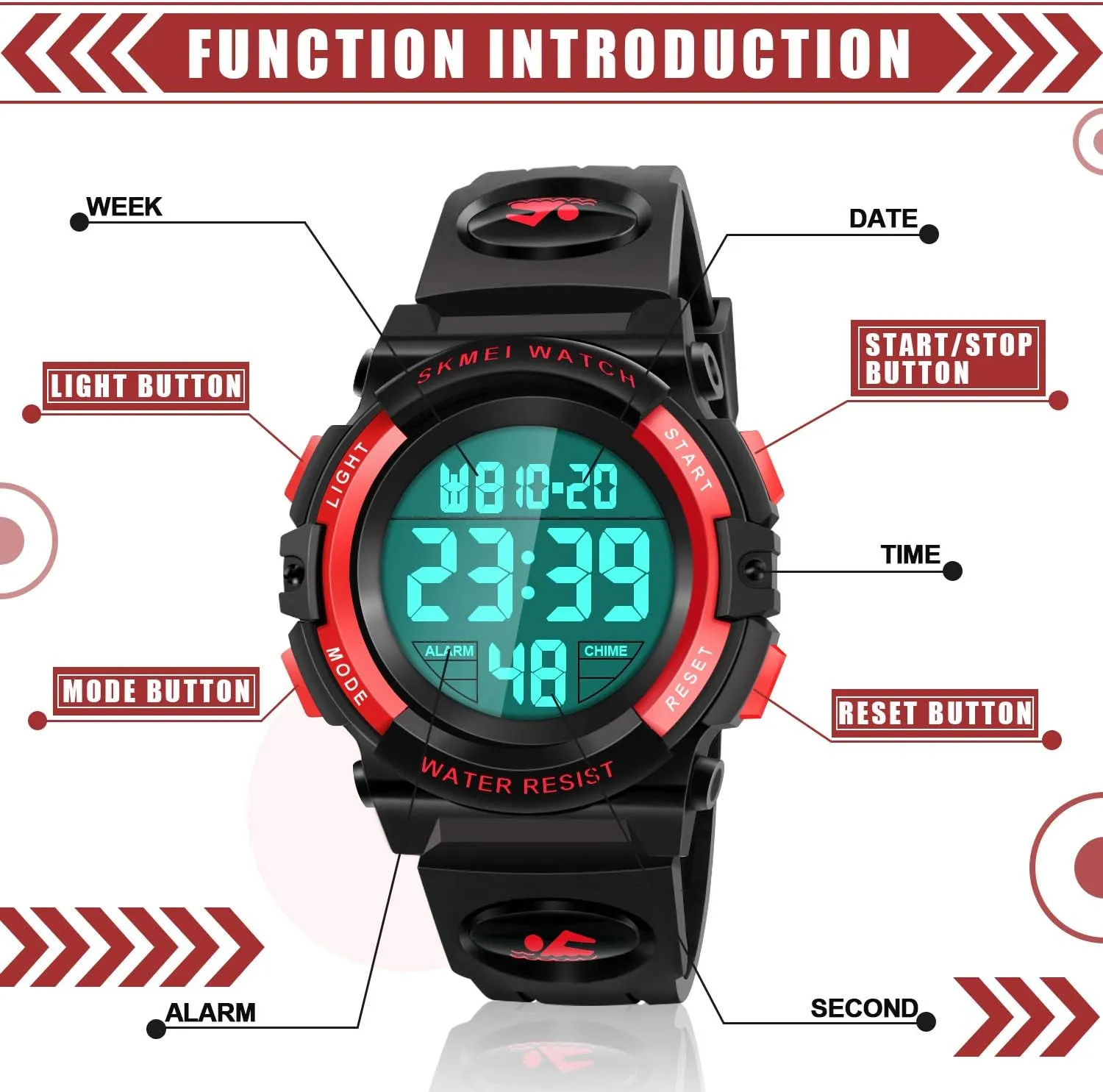 LED Digital Waterproof Watch for Kids - Kids Gifts