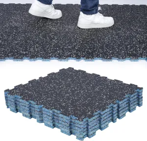 lesolar 0.59" Thick Interlocking Gym Flooring Mats for Home Gym, Rubber Top Exercise Equipment Mats, High Density Polyurethane Foam with Rubber Top, Gym Floor Mat Heavy Duty for Protective Workout