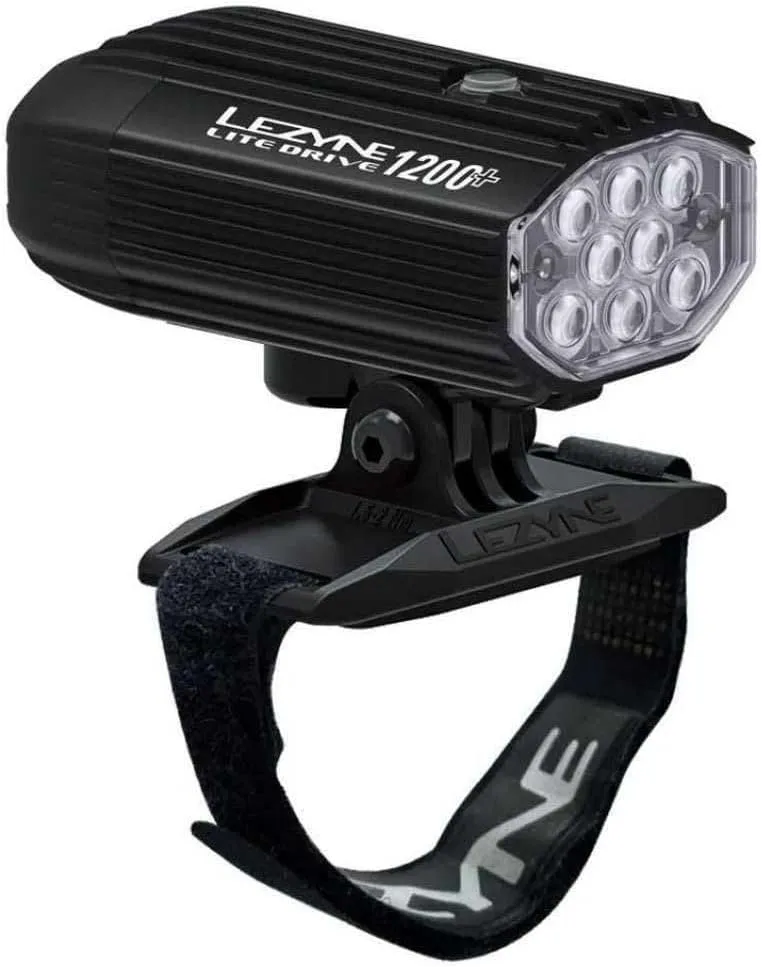 LEZYNE Helmet Lite Drive 1200  Front USB-C Rechargeable Low-Profile Road Mountain Gravel Bike Bicycle Cycling Light, 1 200 Lumens | Includes GoPro Style Mount | CNC-machined Aluminum Construction
