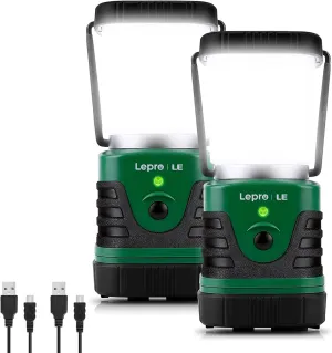 Lighting EVER 1000LM LED Camping Lantern Rechargeable, 4400mAh Power Bank, Camping Essential with 4 Light Modes, IP44 Waterproof Lantern Flashlight for Hurricane Emergency, Hiking, USB Cable Included