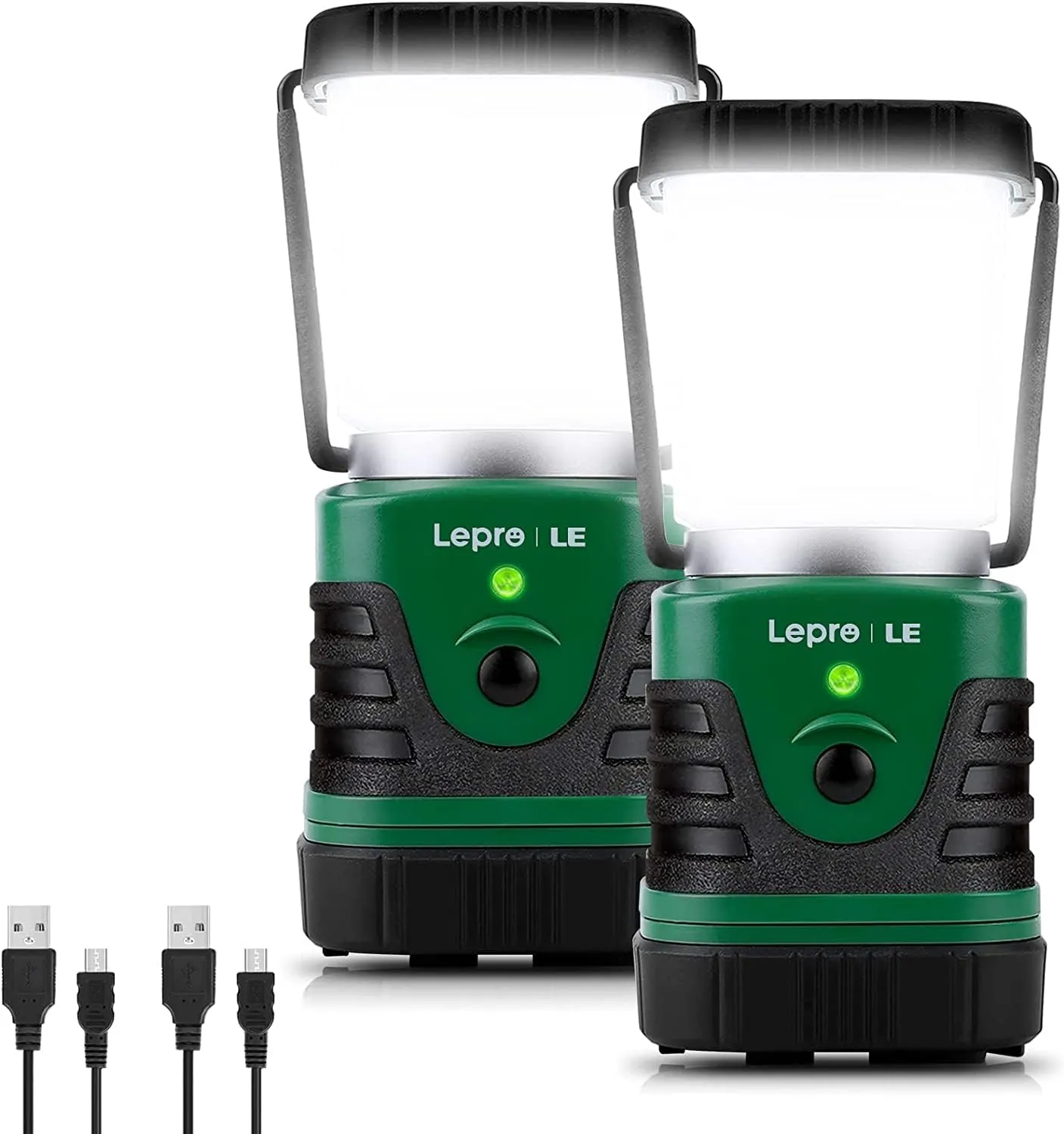 Lighting EVER 1000LM LED Camping Lantern Rechargeable, 4400mAh Power Bank, Camping Essential with 4 Light Modes, IP44 Waterproof Lantern Flashlight for Hurricane Emergency, Hiking, USB Cable Included