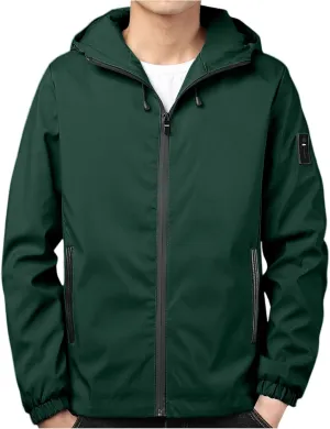 Lightweight Rain Jacket Men Outdoor Plain Raincoats Big and Tall Light with Hood Outerwear Climb Breathable Raincoat