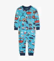 Little Blue House Pj's - Ski Holiday Union Suit - 12-18m