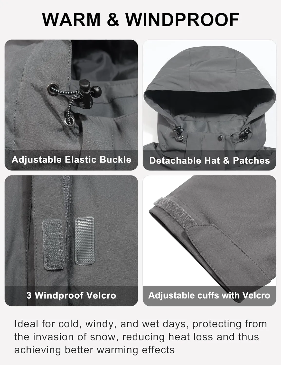 Little Donkey Andy Women's Waterproof Ski Snowboarding Jacket Windproof Warm Coat with Detachable Hood