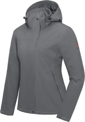 Little Donkey Andy Women's Waterproof Ski Snowboarding Jacket Windproof Warm Coat with Detachable Hood