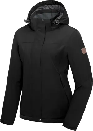 Little Donkey Andy Women's Waterproof Ski Snowboarding Jacket Windproof Warm Coat with Detachable Hood