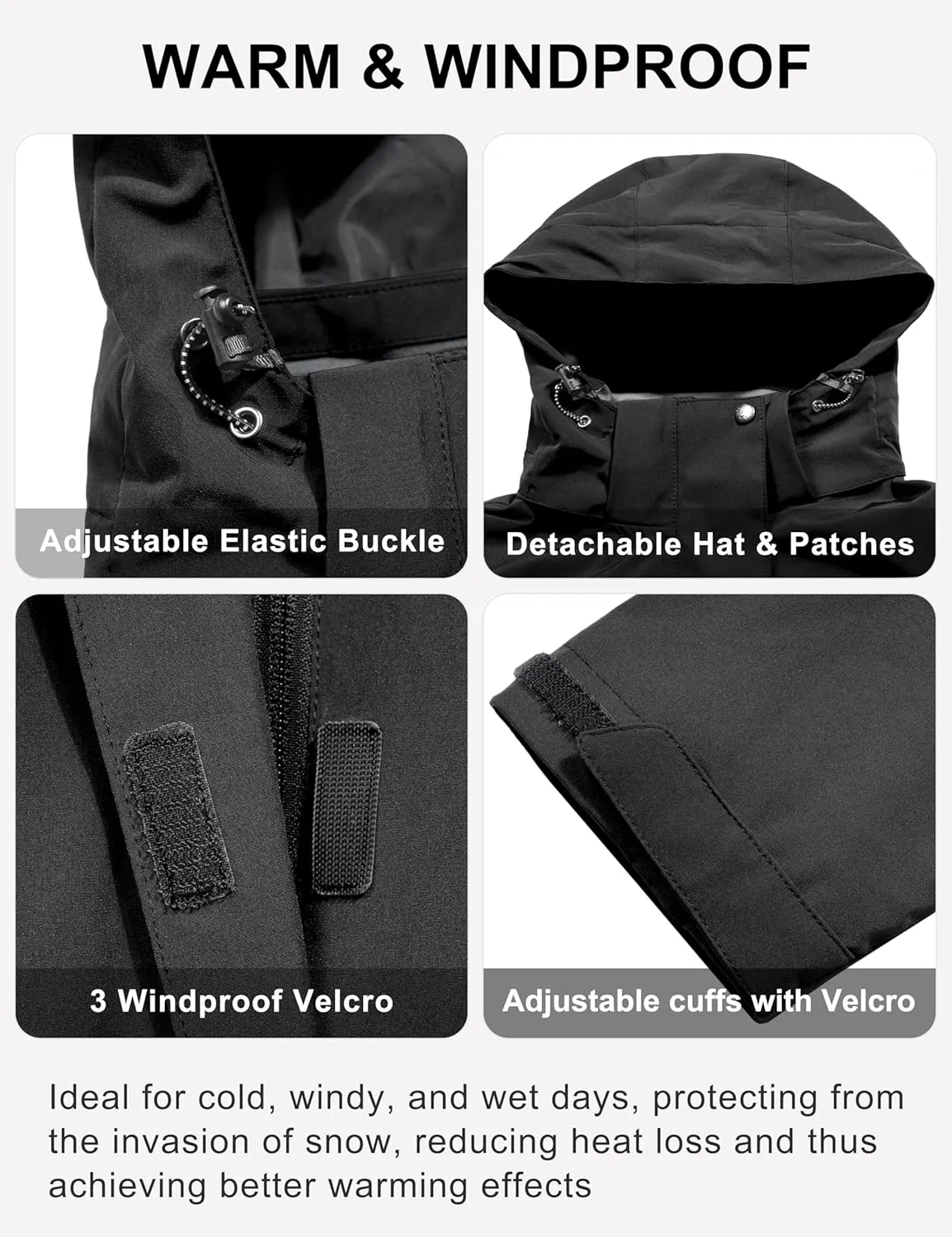 Little Donkey Andy Women's Waterproof Ski Snowboarding Jacket Windproof Warm Coat with Detachable Hood