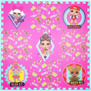 LOL Surprise! Kids Foam Mat, Interlocking Puzzle Non Slip Flooring Tiles, Pink, 36 x 36 Inches, 9 Tiles