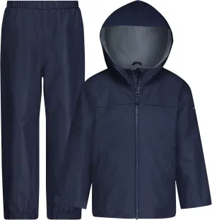 LONDON FOG boys Boys Waterproof Rain Suit for Kids Hooded Jacket and Splash Pants Set