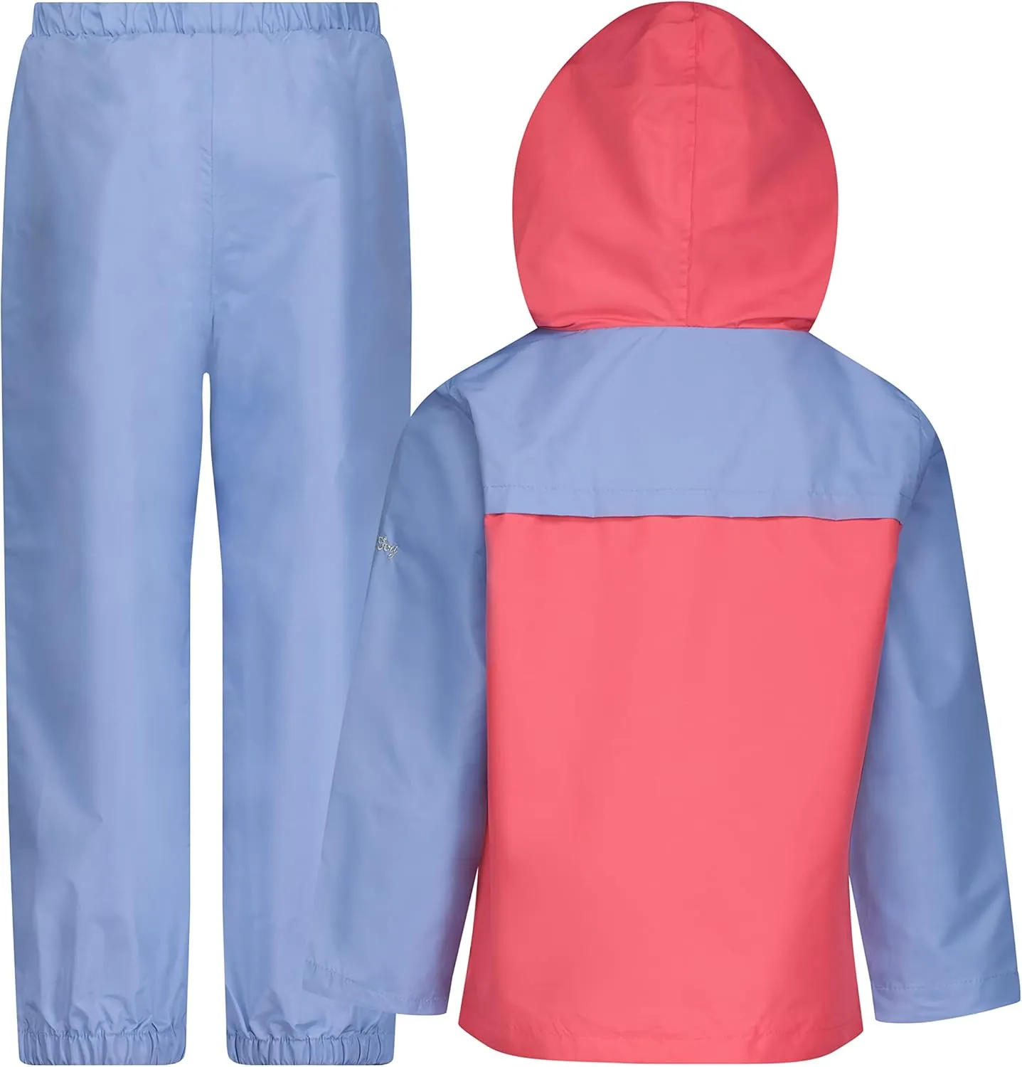 LONDON FOG Girls Waterproof Rain Suit for Kids Hooded Jacket and Splash Pant Set