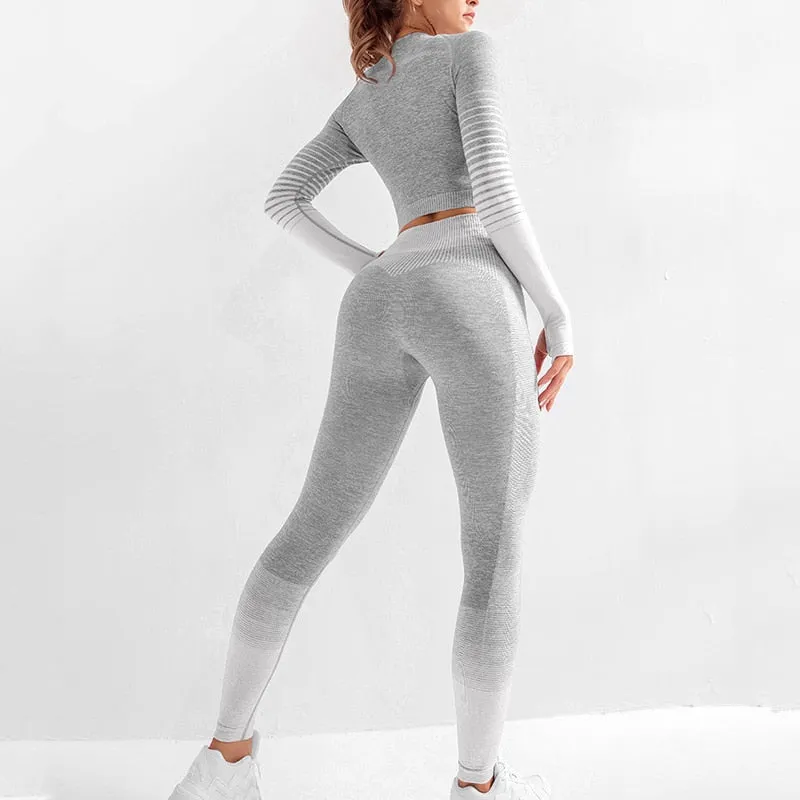 Long Sleeve Top High Waist Belly Suit