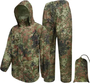 LOOGU Men's Rain Suit - Rain Gear for Men Waterproof, Lightweight Rain Coat, Breathable Mens Rain Jackets Hood and Pants