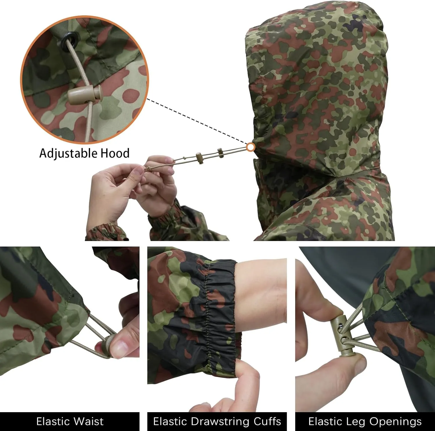 LOOGU Men's Rain Suit - Rain Gear for Men Waterproof, Lightweight Rain Coat, Breathable Mens Rain Jackets Hood and Pants
