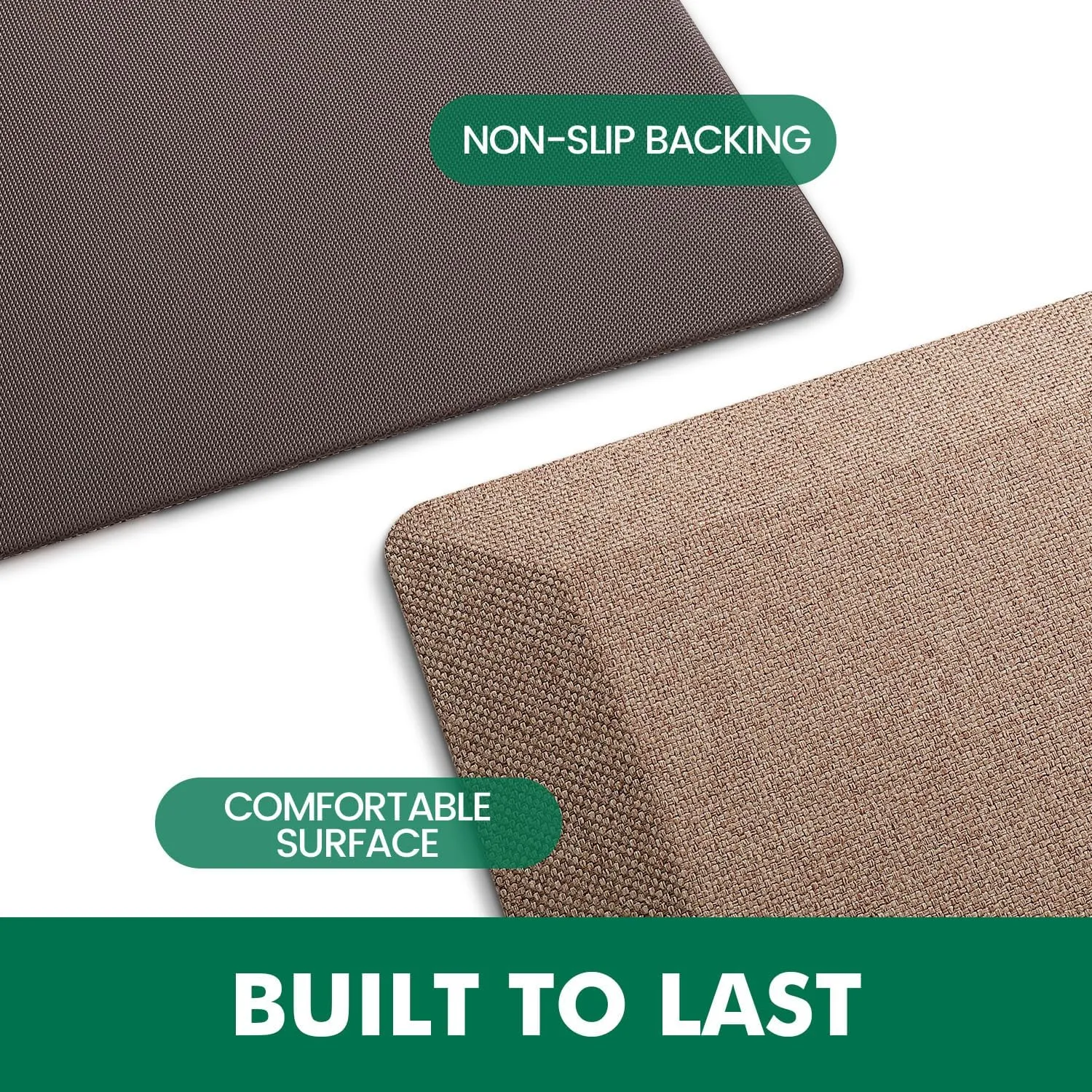 LUMI Anti Fatigue Cushioned Comfort Mats for Standing, 3/4 Thick Ergonomic Mats for Desk Office, Non-Slip, Ultra Soft, Memory Foam Rugs for Home, Kitchen, Laundry, 20"x48", Light Beige