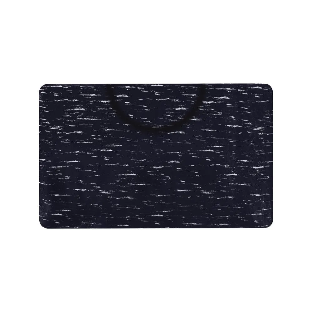 Marbleized Rectangular Chair Floor Mat Black