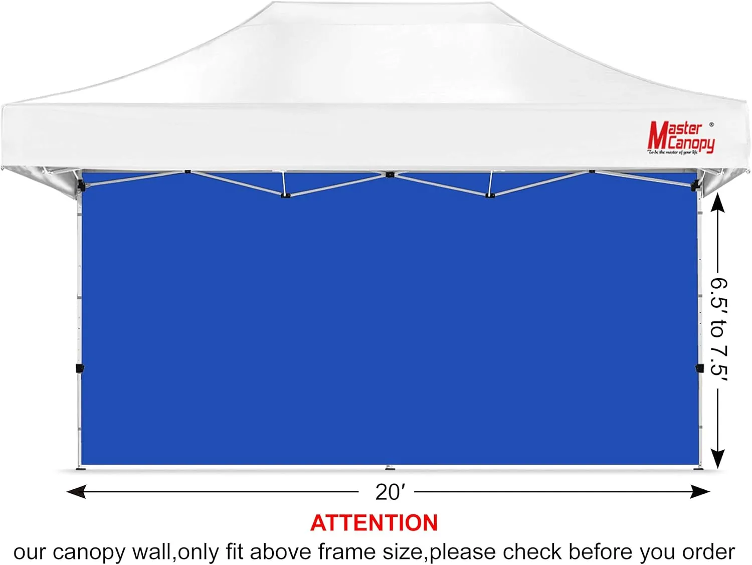 MASTERCANOPY Instant Canopy Tent Sidewall for 10x20 Pop Up Canopy, 1 Piece, Blue