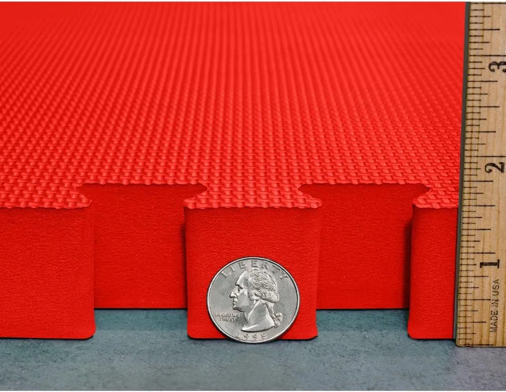 Meister X-THICK 1.5" Interlocking EVA Foam Mats - 2X Cushion for Wrestling, MMA Takedowns & Gymnastics - 2'x2' Tiles
