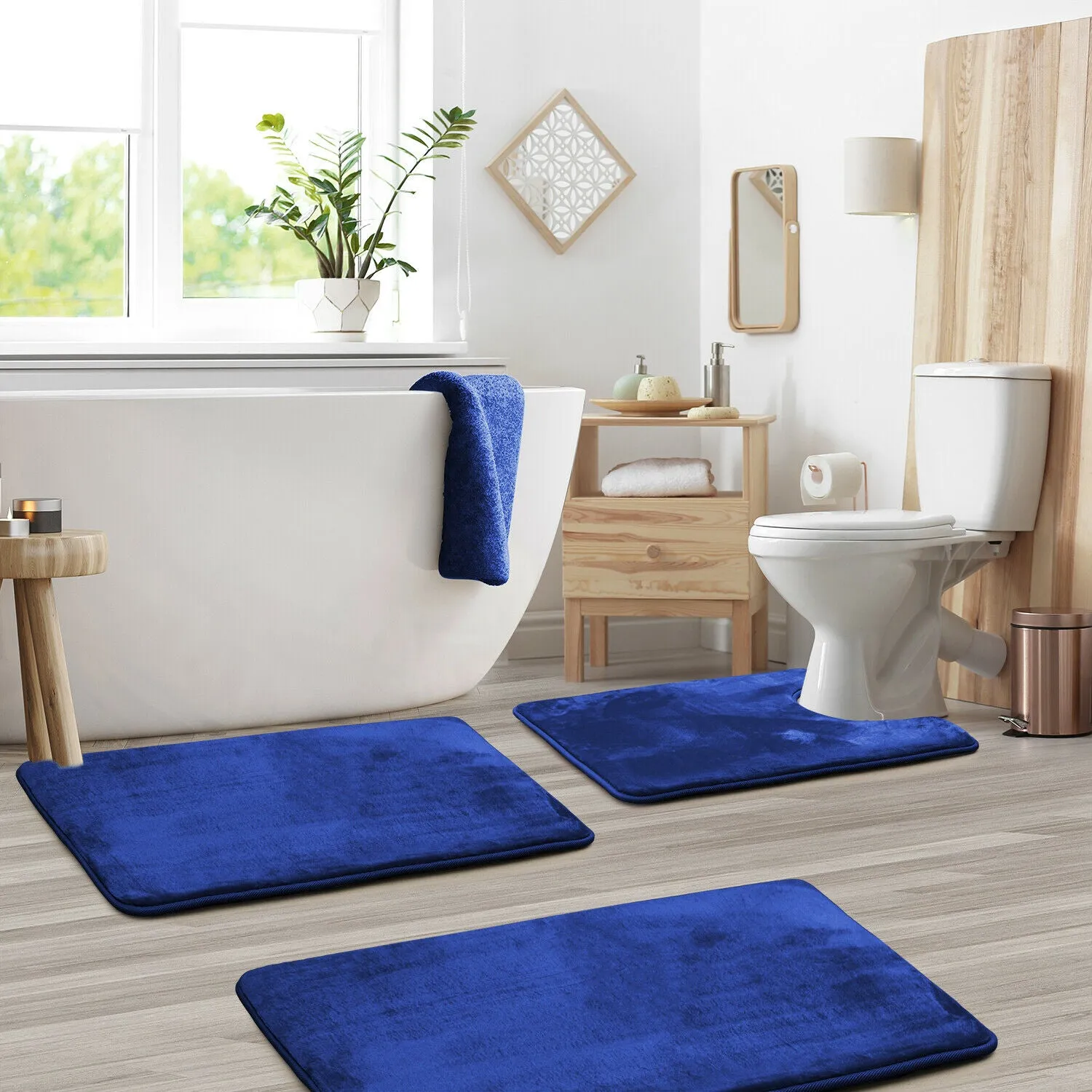 Memory Foam Bath Mat - Absorbent Bathroom Rugs Set