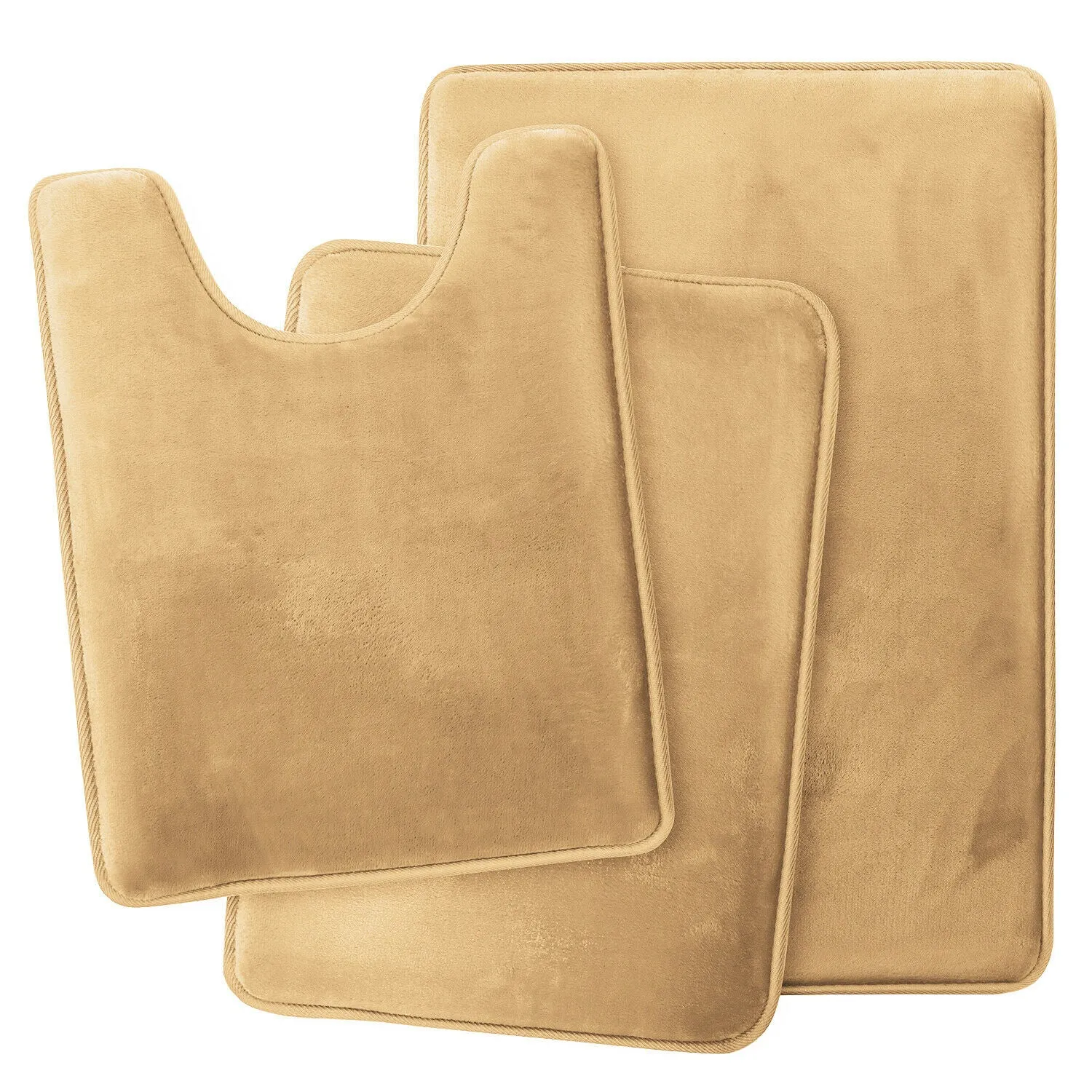 Memory Foam Bath Mat - Absorbent Bathroom Rugs Set