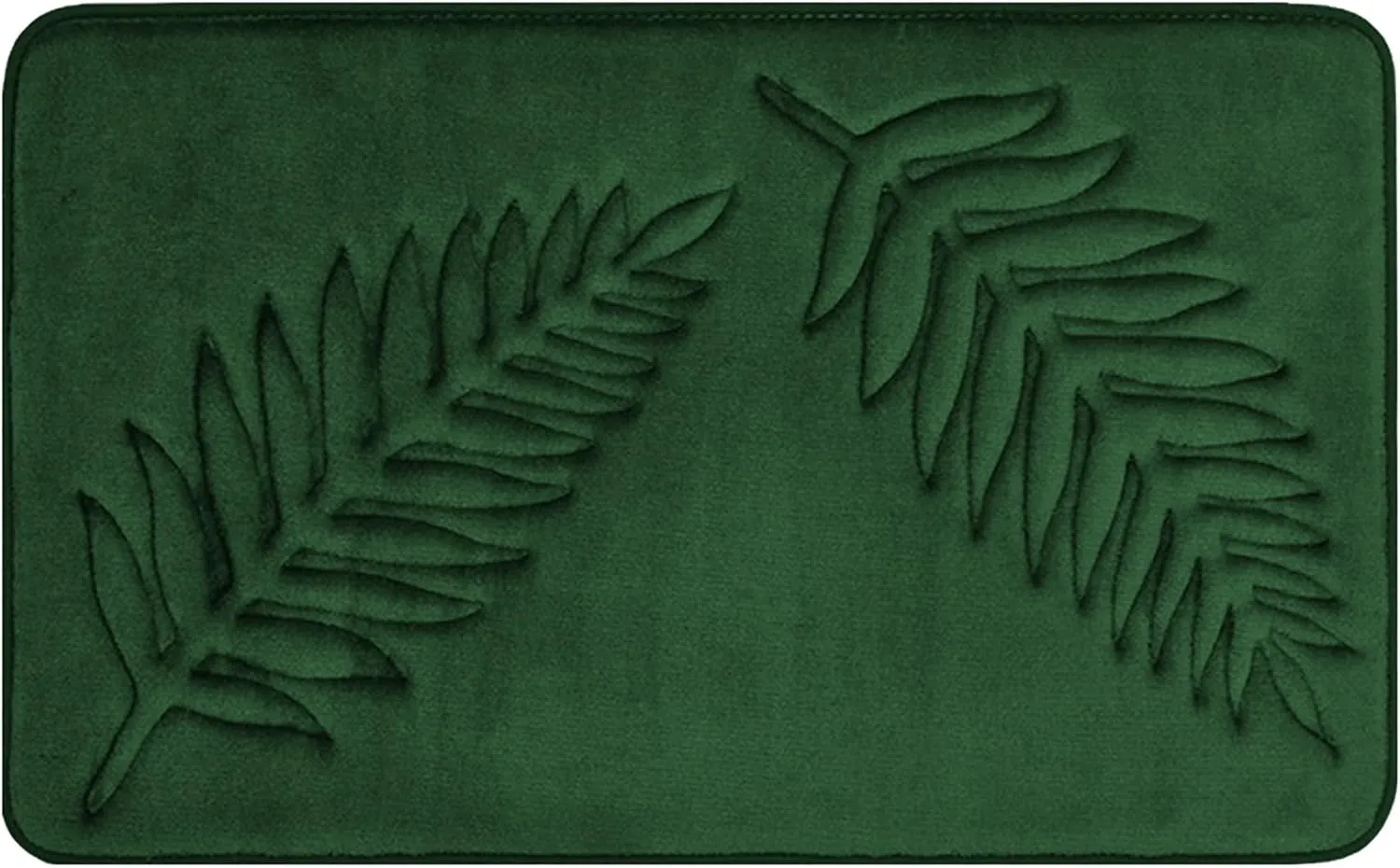 Memory Foam Bath Mat – Comfortable & Soft Thick Bathroom Rug with Green Leaf Pattern – Non-Slip & Absorbent Materials – Washable & Dryer Friendly Shower Carpet – 32”x20” Upgrade-Green