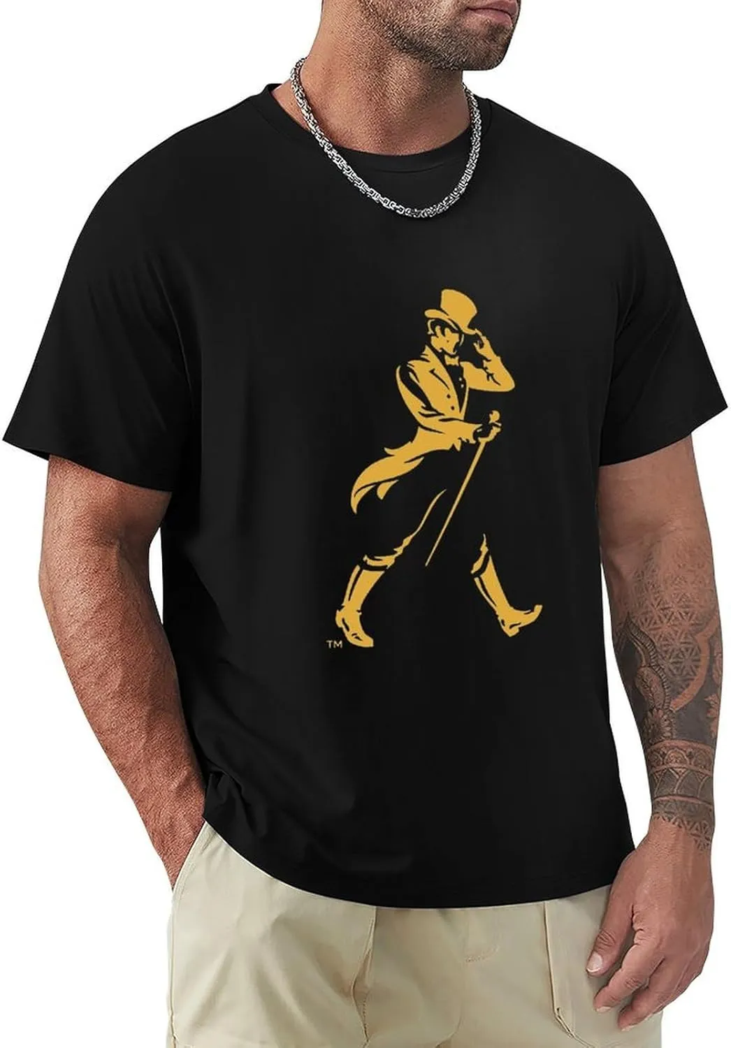 Men’s Boys Short Sleeve Johnnie Music Walker Top Casual Slim Fit Sweat Proof Jersey Shirt for Tennis Surf Game