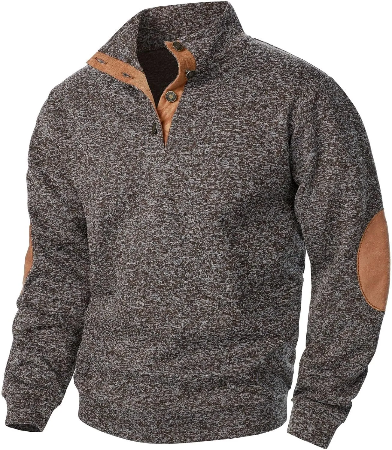 Men's Casual Pullover Sweatshirt 1/4 Button Down Stand Collar Slim Fit Long Sleeve Tops Lightweight Tactical Sweater