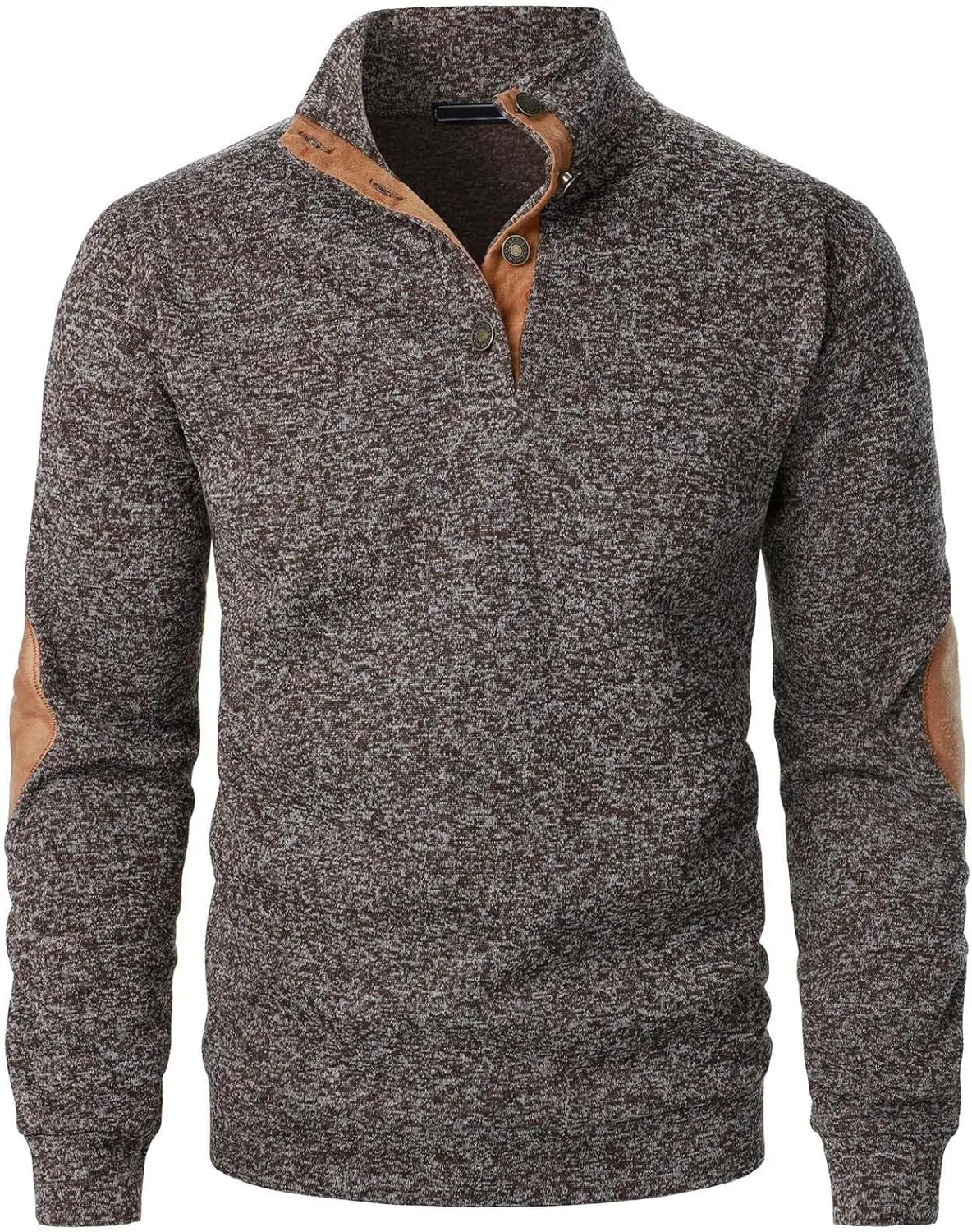 Men's Casual Pullover Sweatshirt 1/4 Button Down Stand Collar Slim Fit Long Sleeve Tops Lightweight Tactical Sweater