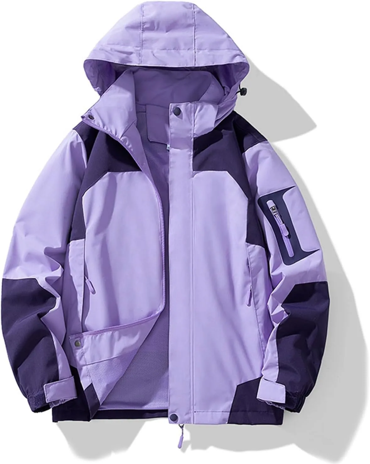 Mens Rain Jacket Lightweight Waterproof Rain Coats Poncho Sun Protective Outdoor Jacket with Hooded